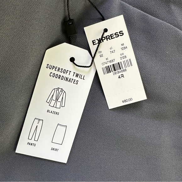 Express size 4R gray supersoft twill dress pants curvy skinny high rise - Picture 8 of 13